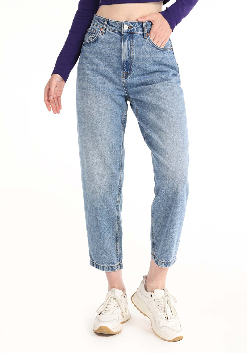 Imagine a Pantaloni De Dama Albastru Barrel Fit 851 Orya Cl1067516