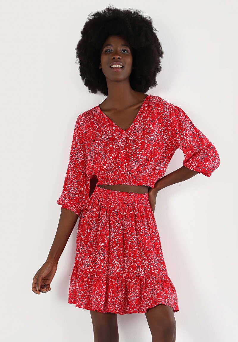 Afișați detalii pentru Bluza Cu Maneca Lunga De Dama Roşu Regular Fit  Cl1063936