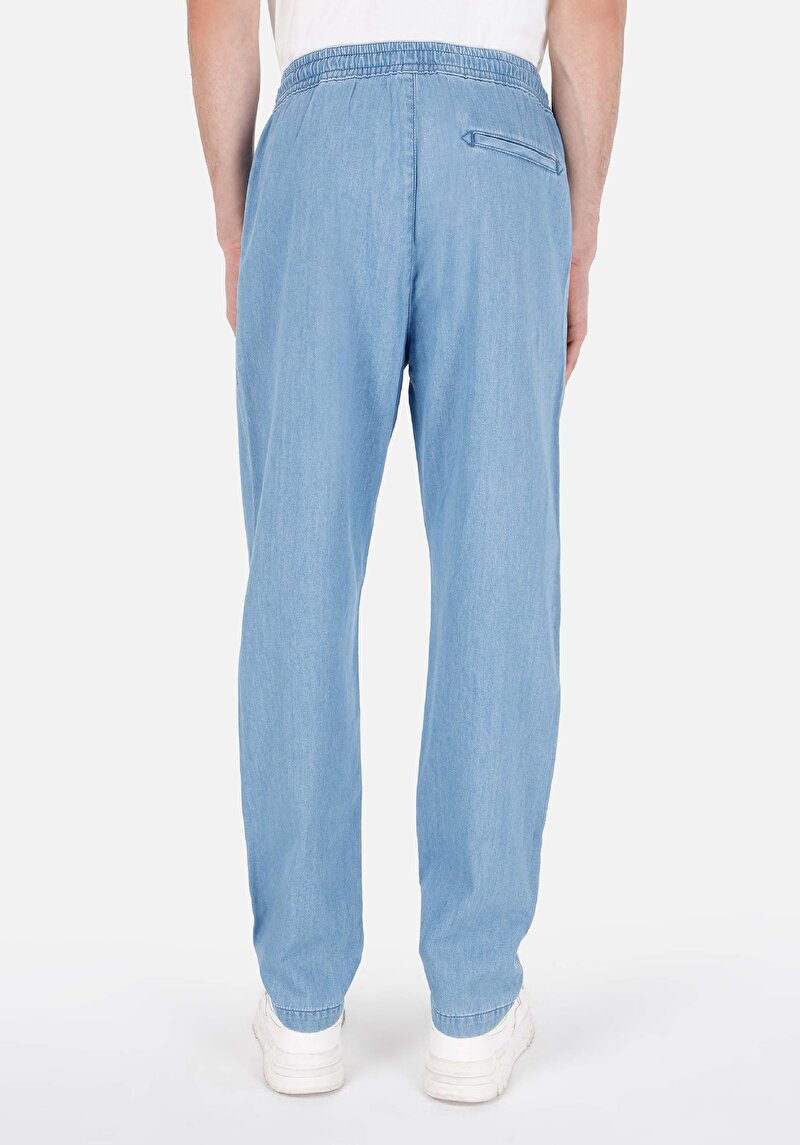 Afișați detalii pentru Jogger Fit Mid Waist Straight Leg Blugi İndigo Pentru Bărbați