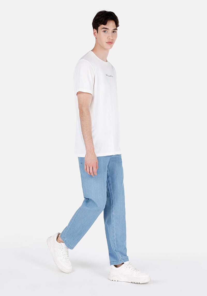 Afișați detalii pentru Jogger Fit Mid Waist Straight Leg Blugi İndigo Pentru Bărbați