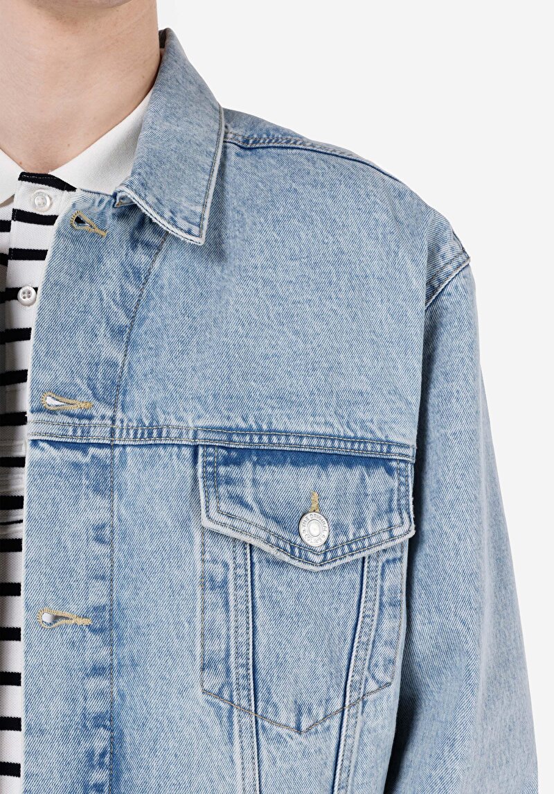 Afișați detalii pentru Jachetă Albastră Pentru Bărbați Regular Fit Button-Down Unlined Unlined