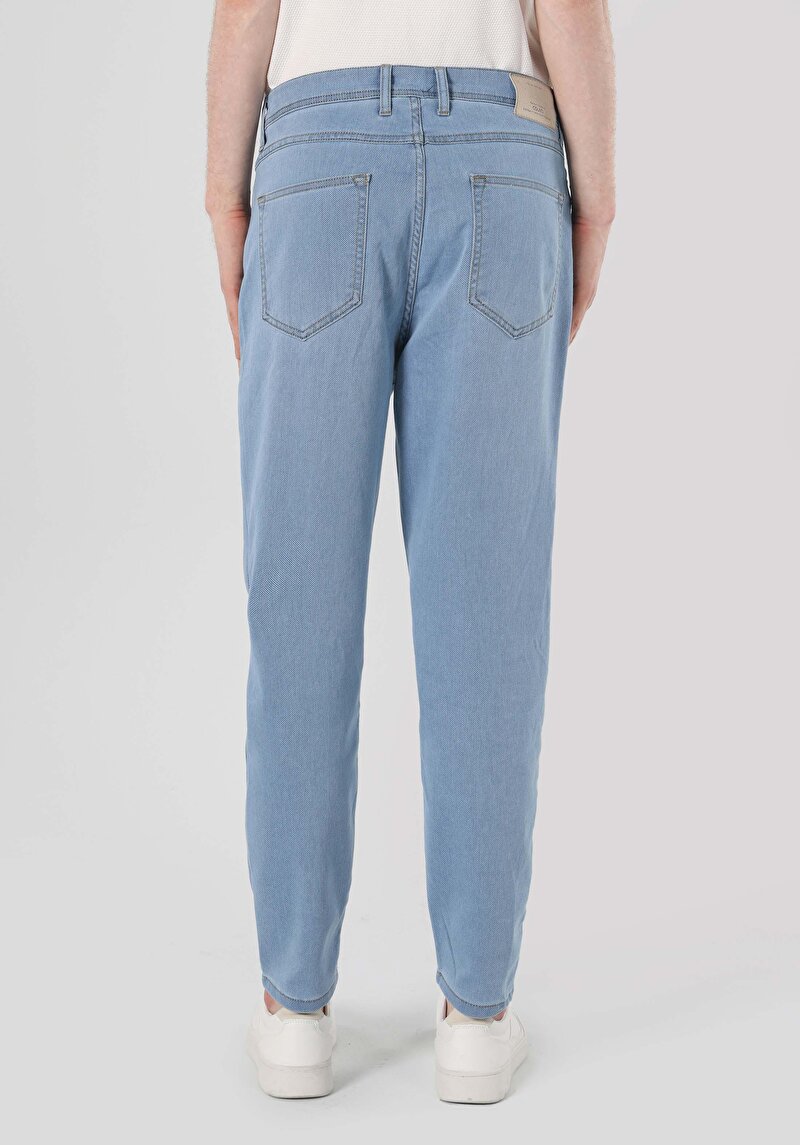 Afișați detalii pentru Pantaloni Albaștri Pentru Bărbați Cu Talie Medie Cu Talie Dreaptă