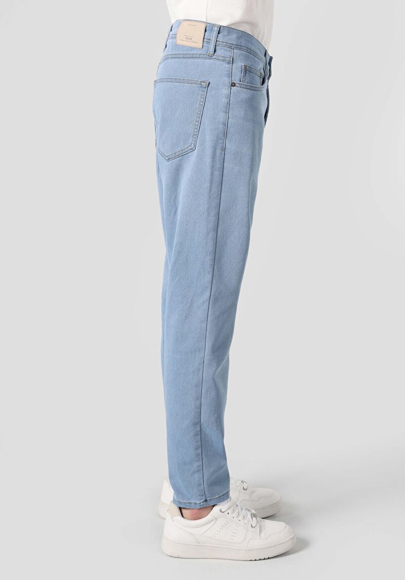 Afișați detalii pentru Pantaloni Albaștri Pentru Bărbați Cu Talie Medie Cu Talie Dreaptă