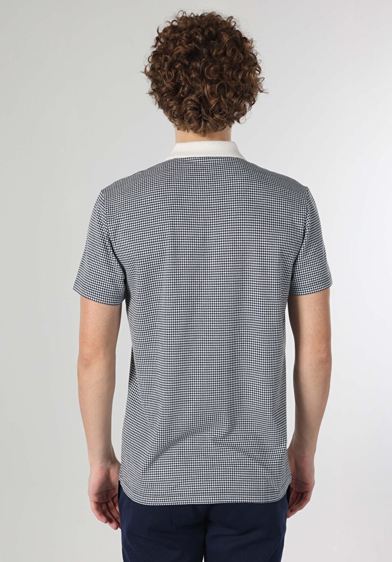 Afișați detalii pentru Tricou Polo Cu Maneca Scurta De Barbati Albastru Regular Fit  Cl1064304