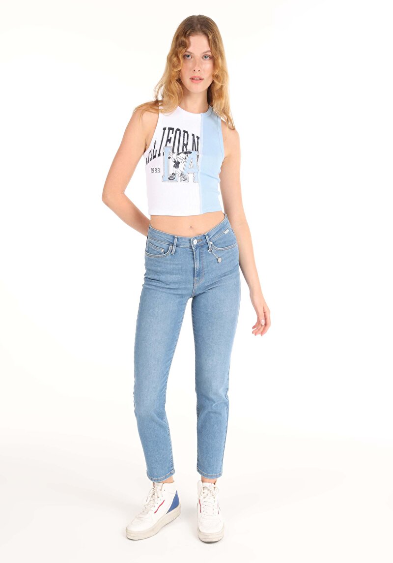 Imagine a Pantaloni De Dama Albastru Slim Fit 703 Carla Cl1064307