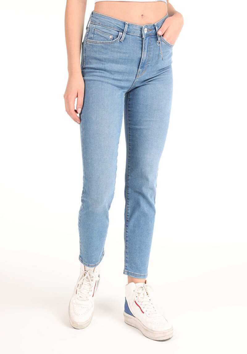 Imagine a Pantaloni De Dama Albastru Slim Fit 703 Carla Cl1064307