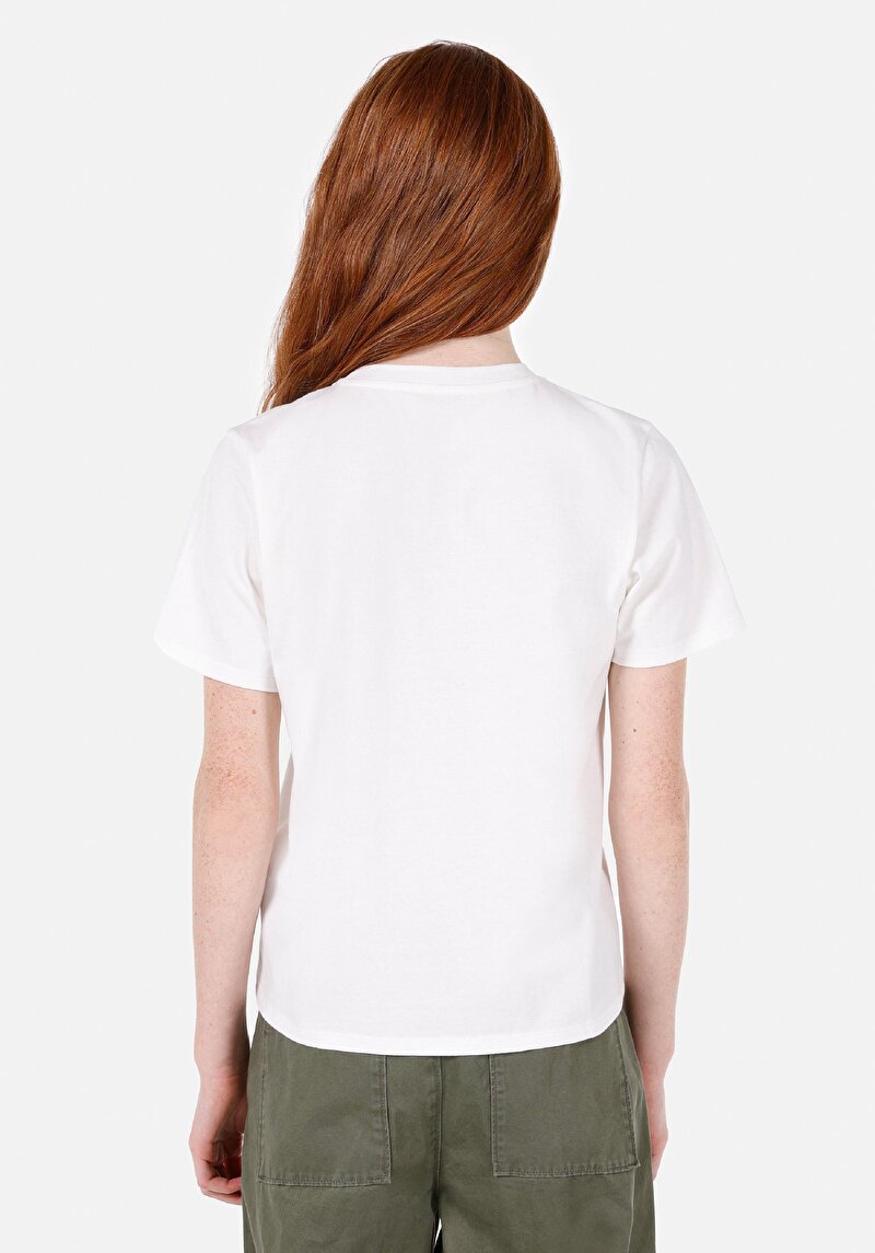 Imagine a Tricou Cu Maneca Scurta De Dama Alb Regular Fit Cl1072539