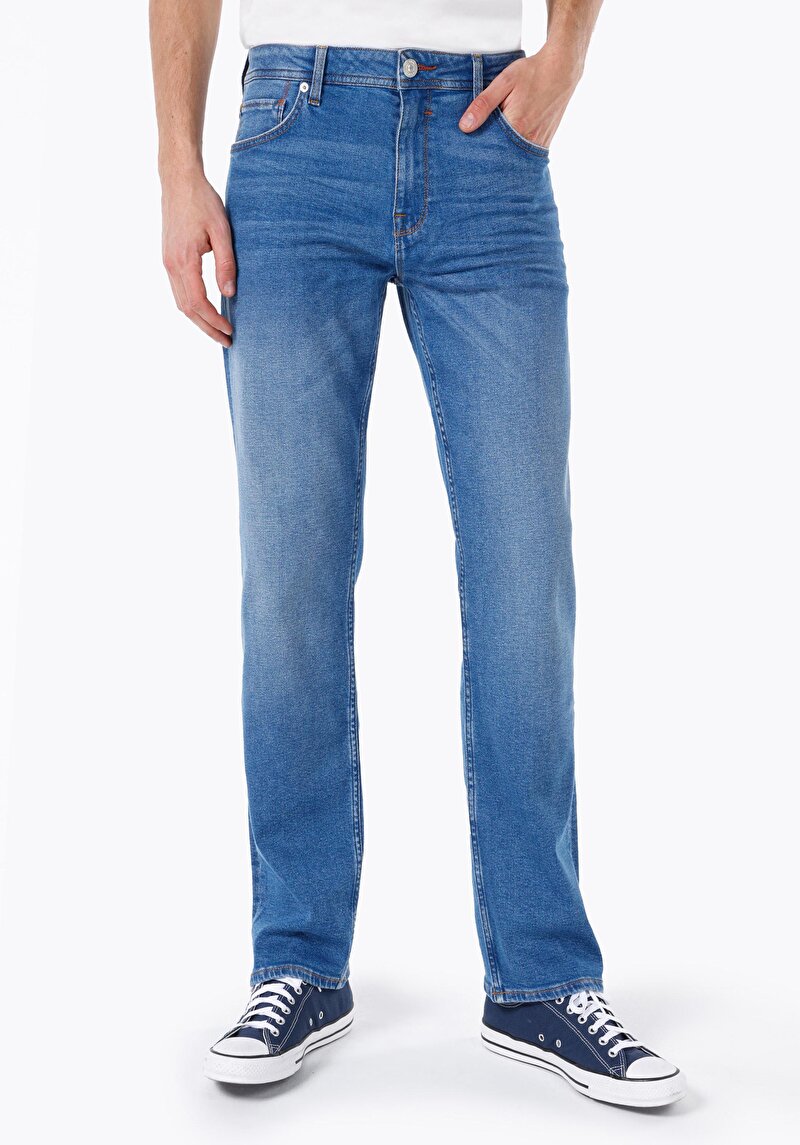 Imagine a Pantaloni De Barbati Albastru Regular Fit 045 David Cl1069666