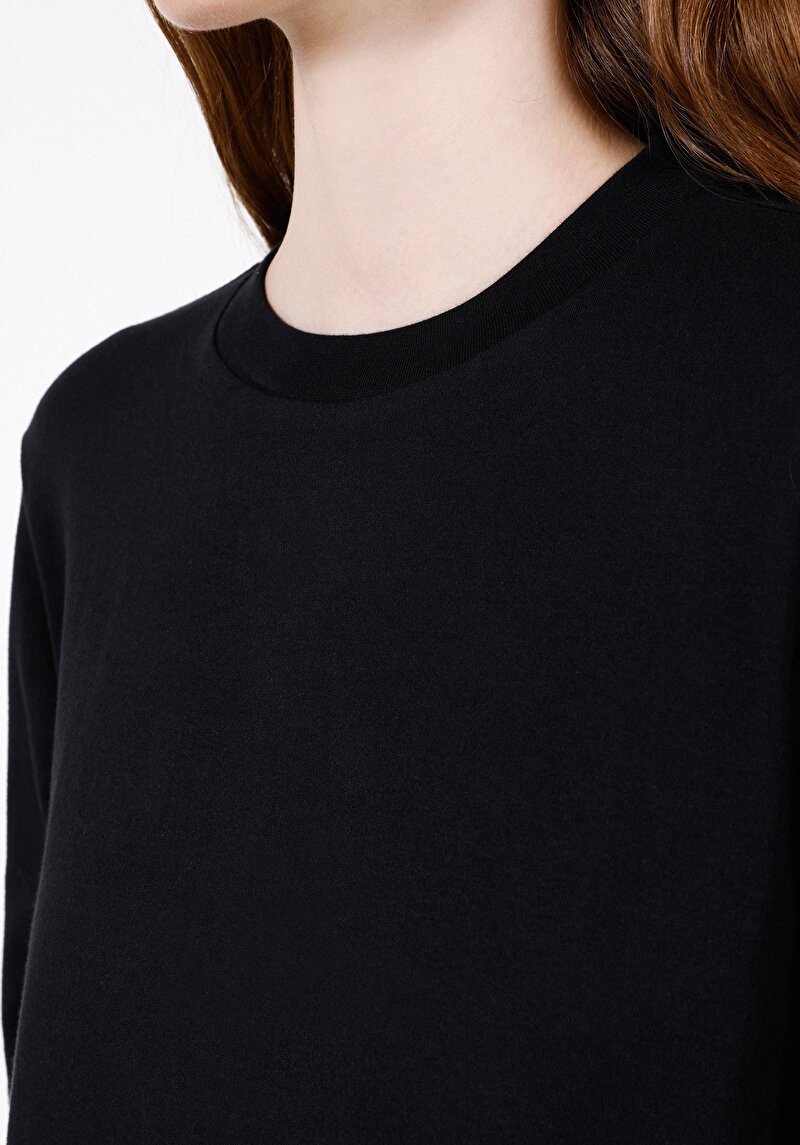 Afișați detalii pentru Tricou Cu Maneca Lunga De Dama Negru Regular Fit  Cl1072549