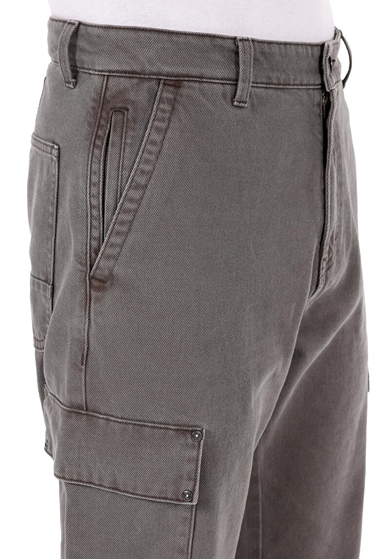 Afișați detalii pentru Pantaloni Comfort Fit Mid Waist Straight Leg Pantaloni Antracit Pentru Bărbați