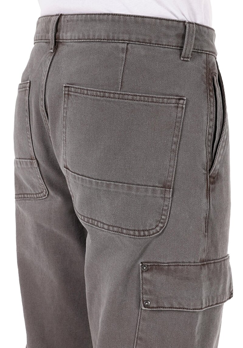 Afișați detalii pentru Pantaloni Comfort Fit Mid Waist Straight Leg Pantaloni Antracit Pentru Bărbați