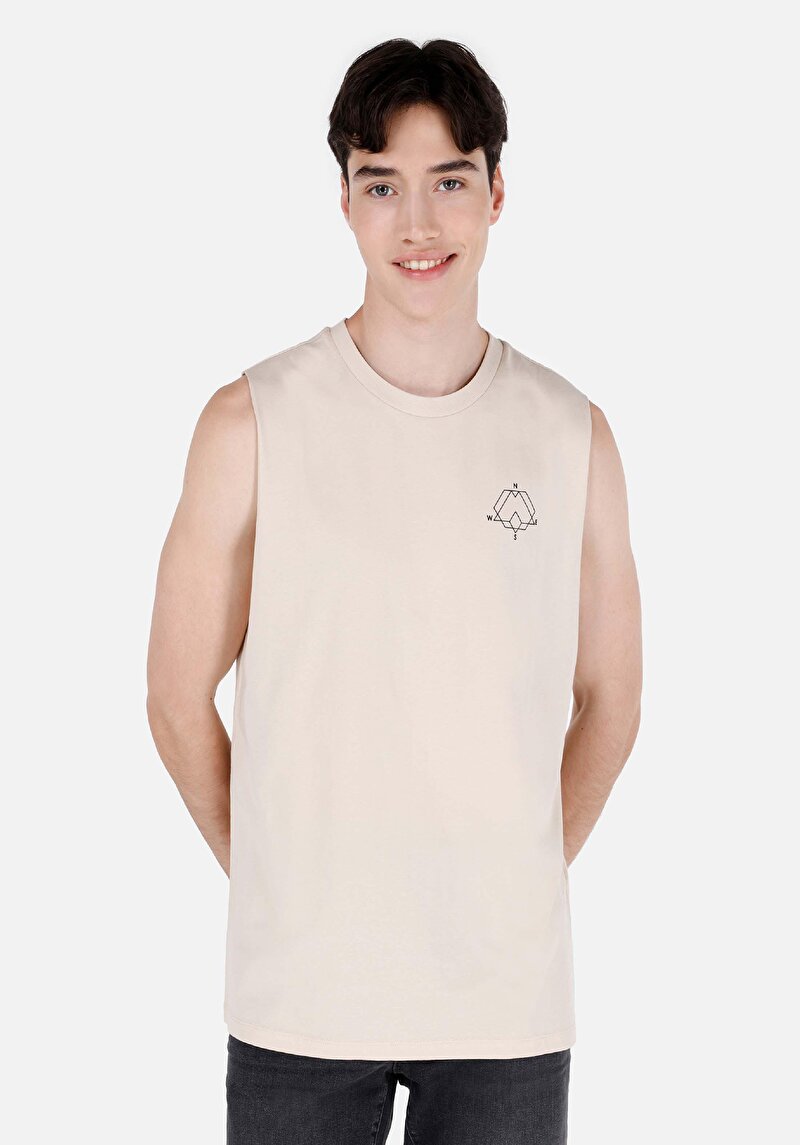 Imagine a Maiou Bej Pentru Bărbați Regular Fit