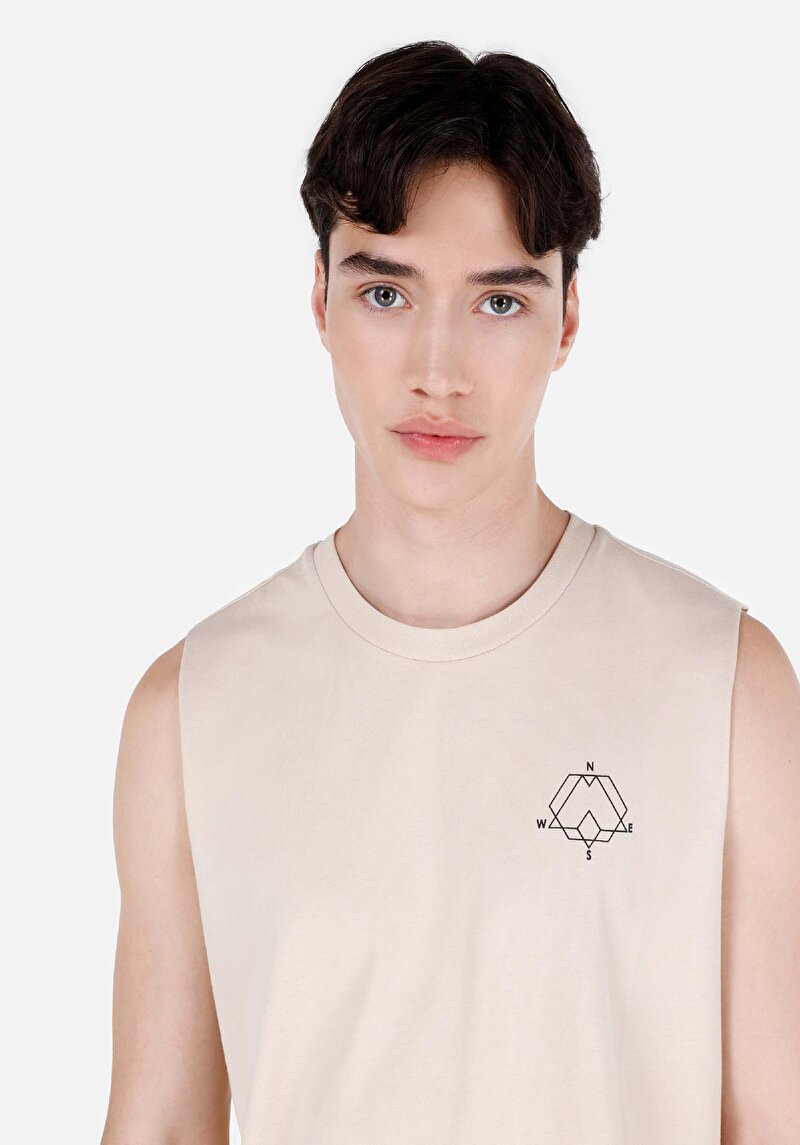 Imagine a Maiou Bej Pentru Bărbați Regular Fit