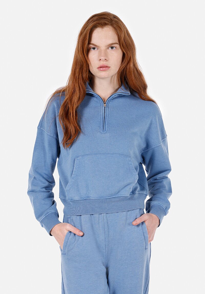 Imagine a Hanorac / Bluza De Dama Albastru Regular Fit  Cl1072556