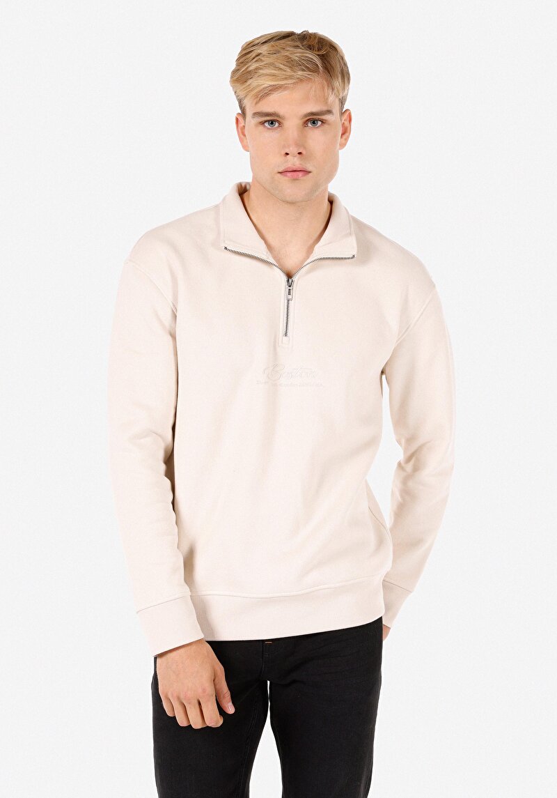 Imagine a Hanorac / Bluza De Barbati Alb Comfort Fit Cl1069945