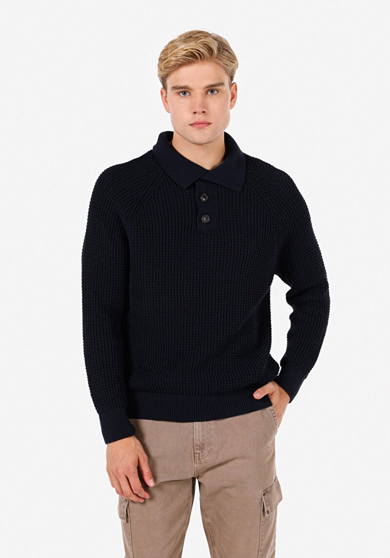 Imagine a Pulover De Barbati Albastru Marin Regular Fit Cl1070028