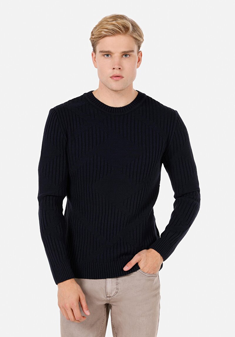 Imagine a Pulover De Barbati Albastru Marin Regular Fit  Cl1070081