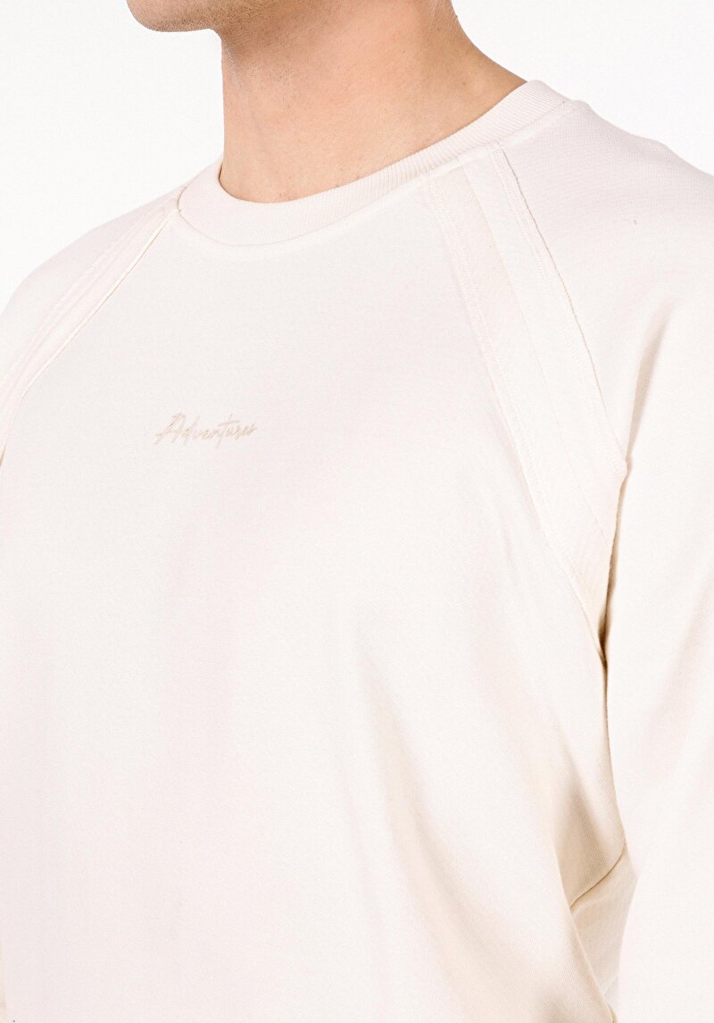 Imagine a Tricou Cu Maneca Lunga De Barbati Ecru Regular Fit Cl1070085