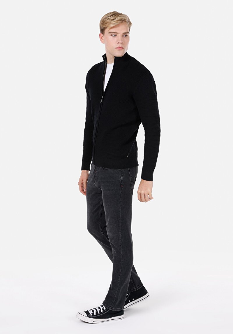 Imagine a Cardigan De Barbati Negru Regular Fit Cl1072647