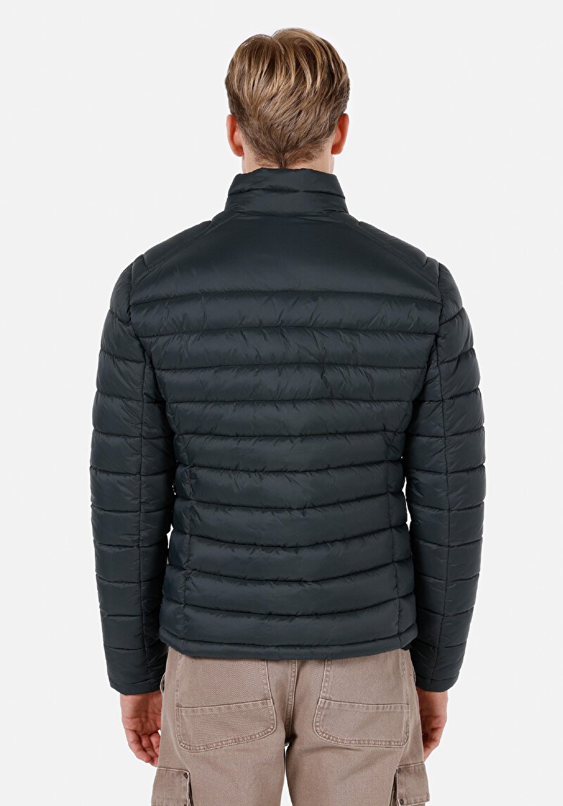 Imagine a Palton Verde Pentru Bărbați Slim Fit