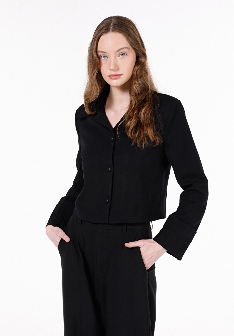 Imagine a Jacheta De Dama Negru Regular Fit  Cl1072725