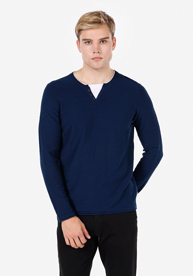 Imagine a Pulover De Barbati Albastru Marin Regular Fit  Cl1072755