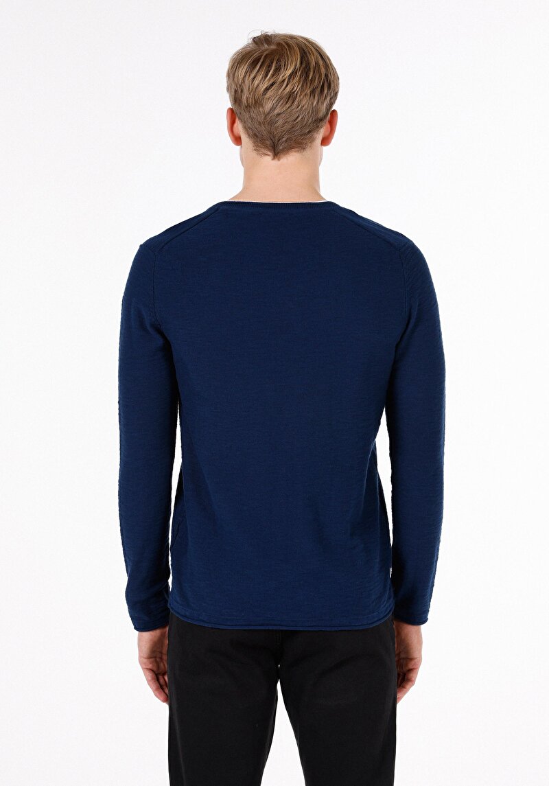 Imagine a Pulover De Barbati Albastru Marin Regular Fit Cl1072755