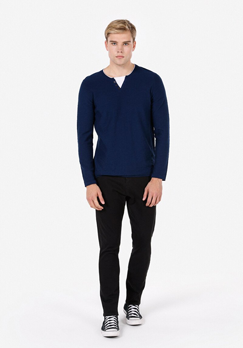 Afișați detalii pentru Pulover De Barbati Albastru Marin Regular Fit  Cl1072755