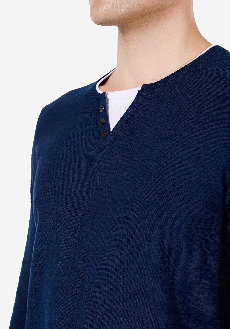 Afișați detalii pentru Pulover De Barbati Albastru Marin Regular Fit  Cl1072755