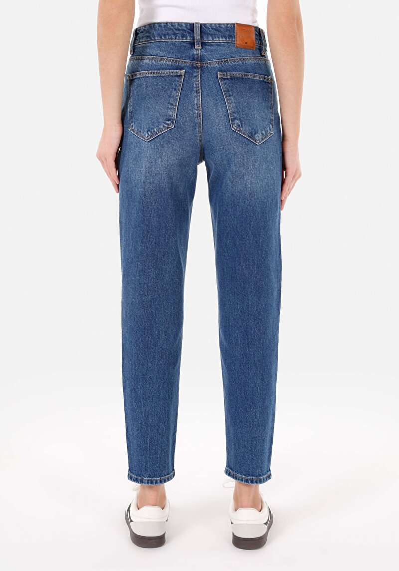 Afișați detalii pentru Pantaloni De Dama Albastru Mom Fit 896  Maria Cl1072807