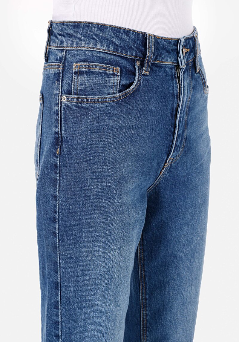 Afișați detalii pentru Pantaloni De Dama Albastru Mom Fit 896  Maria Cl1072807