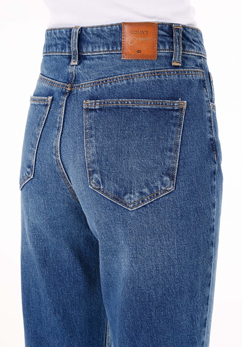 Afișați detalii pentru Pantaloni De Dama Albastru Mom Fit 896  Maria Cl1072807