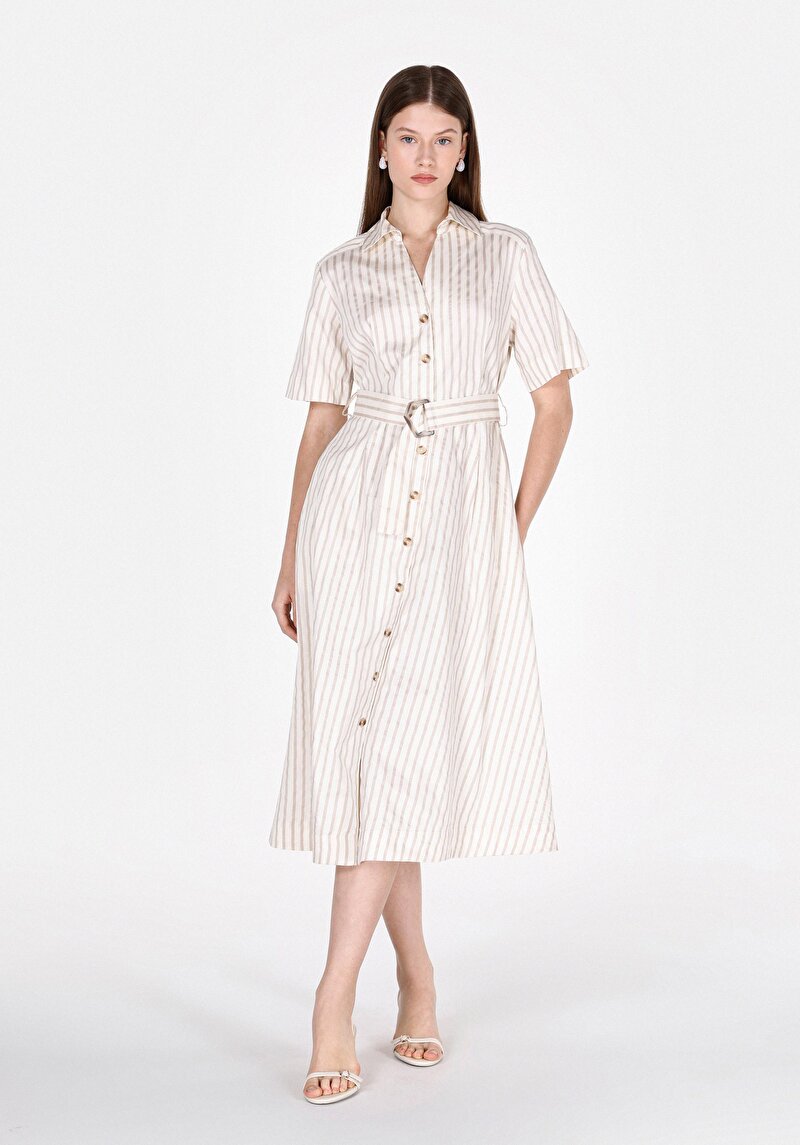 Afișați detalii pentru Rochie Ecru Pentru Femei Regular Fit