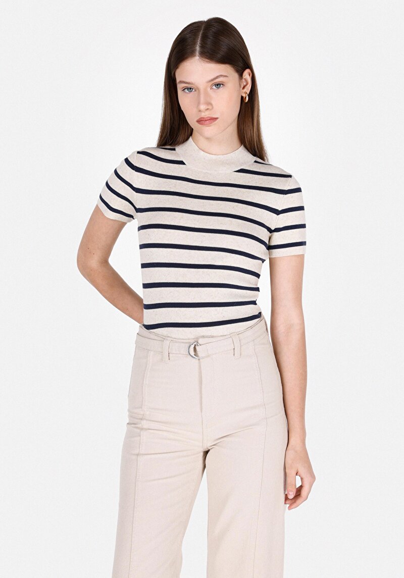 Imagine a Pulover Cu Mâneci Scurte De Dama Slim Fit Cl1073127