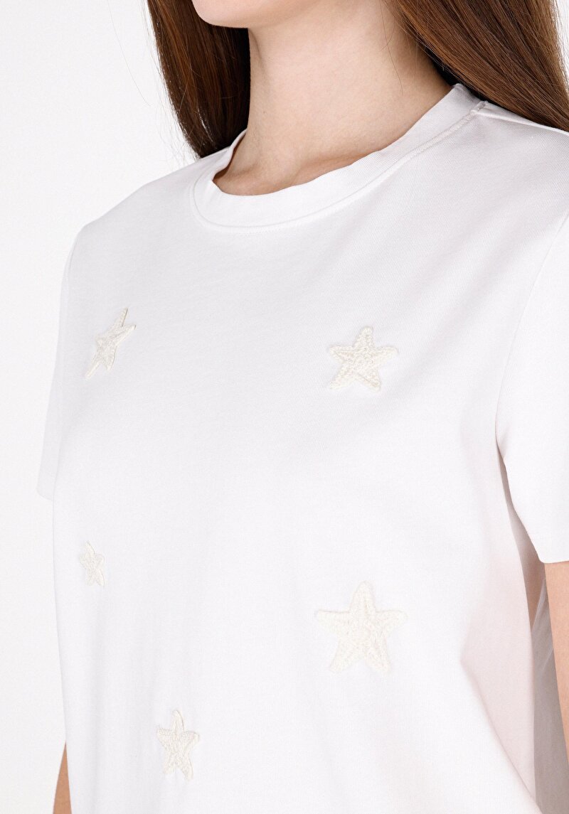 Imagine a Tricou Cu Maneca Scurta De Dama Alb Regular Fit Cl1073154