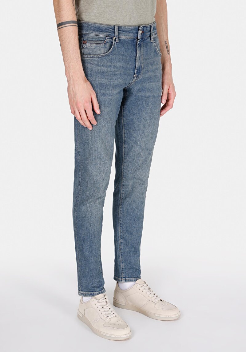 Afișați detalii pentru Pantaloni De Barbati Albastru Slim Fit 041 Danny Cl1073405