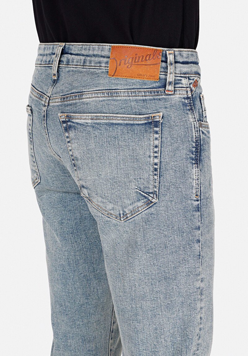 Afișați detalii pentru Pantaloni De Barbati Albastru Slim Fit 041 Danny Cl1073406