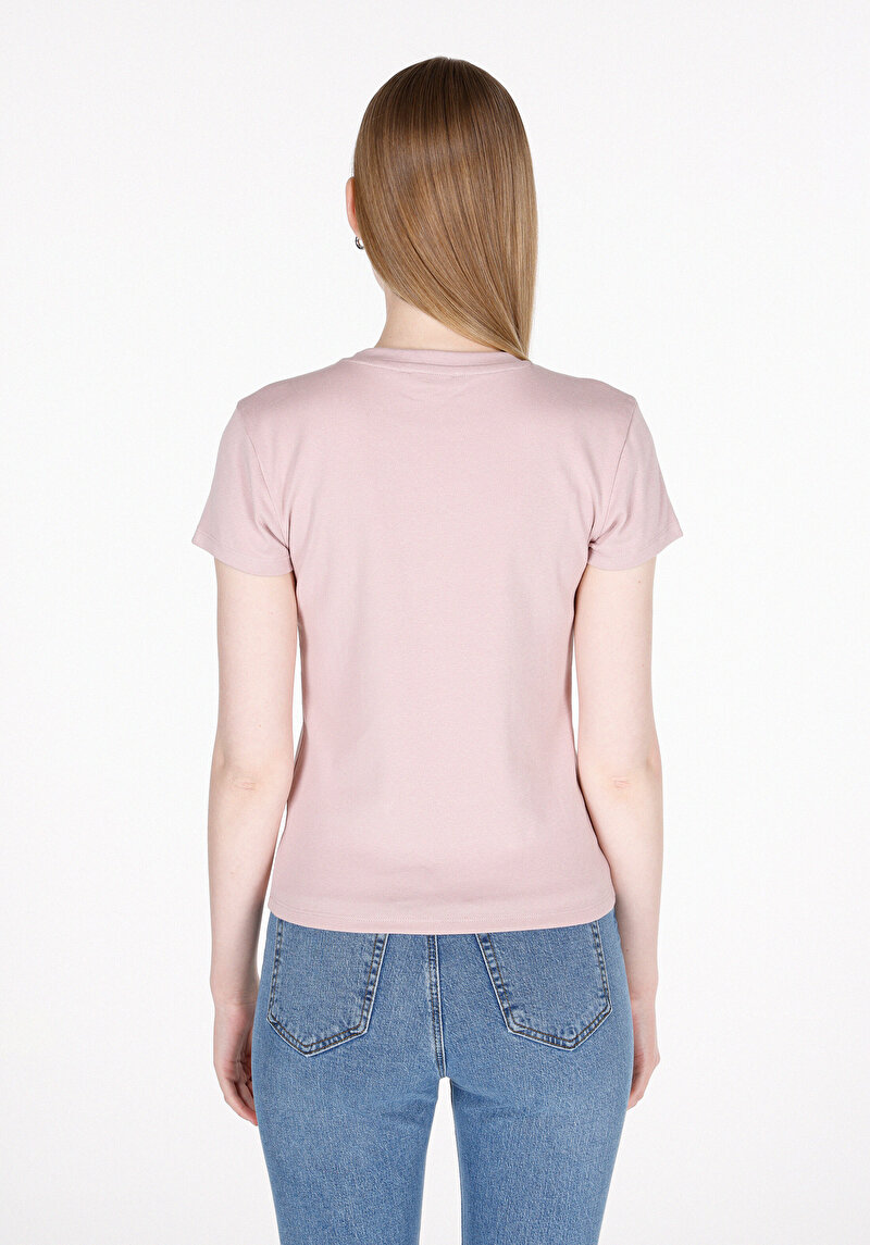 Imagine a Tricou Cu Maneca Scurta De Dama Roz Slim Fit Cl1073597