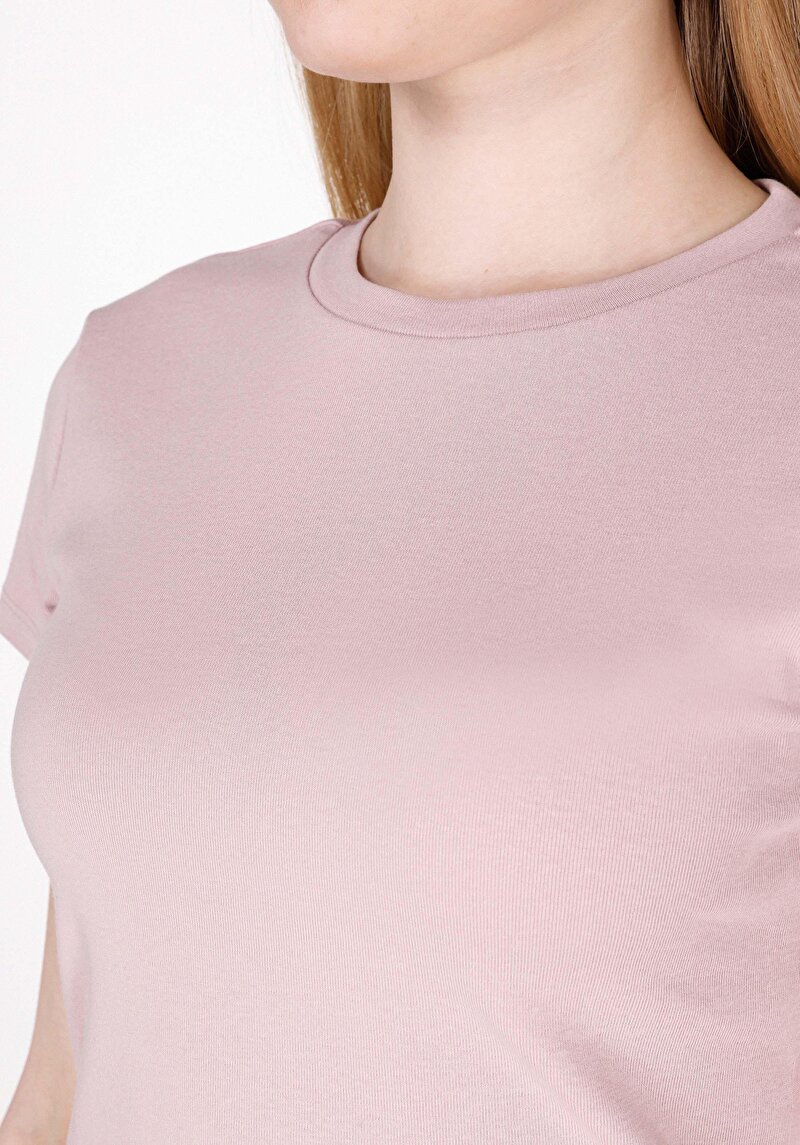 Imagine a Tricou Cu Maneca Scurta De Dama Roz Slim Fit Cl1073597