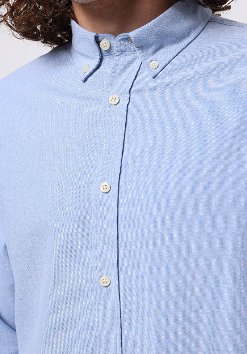 Afișați detalii pentru Camasa Cu Maneca Lunga De Barbati Albastru Regular Fit  Cl1073845