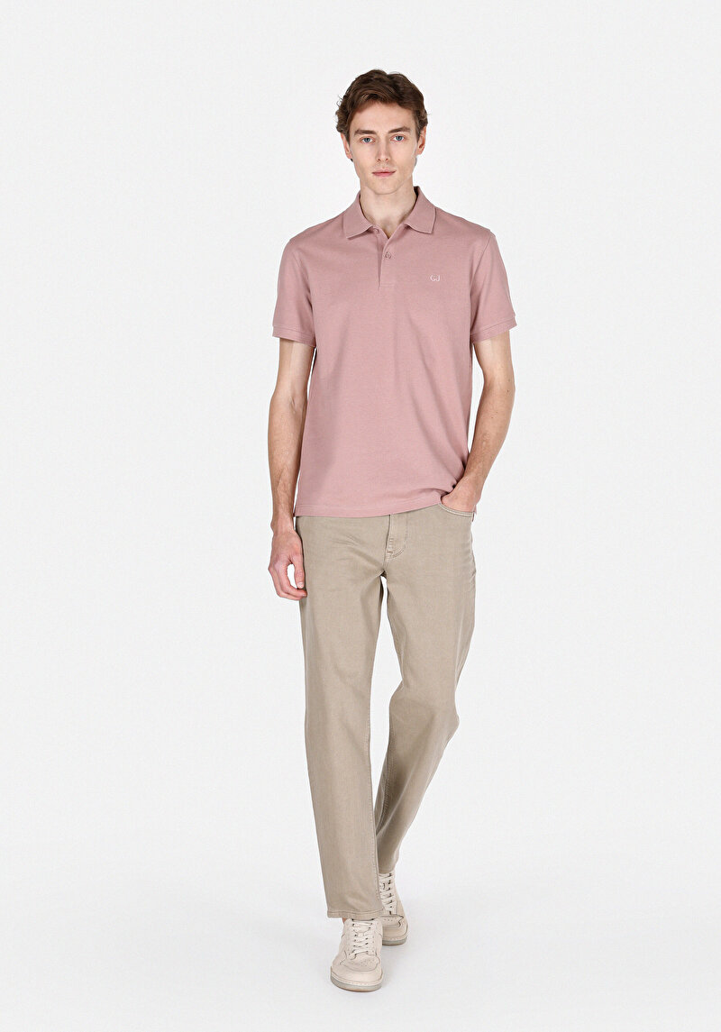 Imagine a Tricou Polo Cu Maneca Scurta De Barbati Roz Regular Fit  Cl1073960