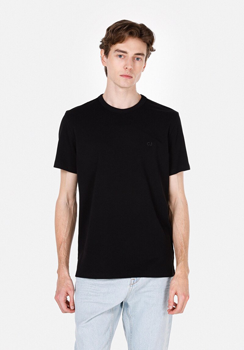 Imagine a Tricou Cu Maneca Scurta De Barbati Negru Regular Fit  Cl1073962