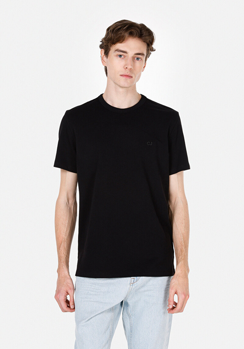 Imagine a Tricou Cu Maneca Scurta De Barbati Negru Regular Fit Cl1073962