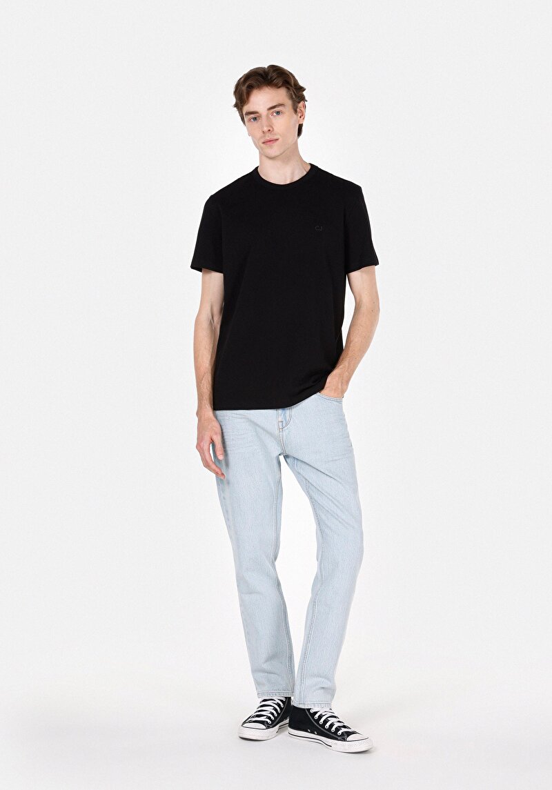 Afișați detalii pentru Tricou Cu Maneca Scurta De Barbati Negru Regular Fit  Cl1073962