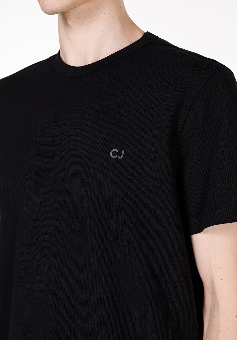 Afișați detalii pentru Tricou Cu Maneca Scurta De Barbati Negru Regular Fit  Cl1073962