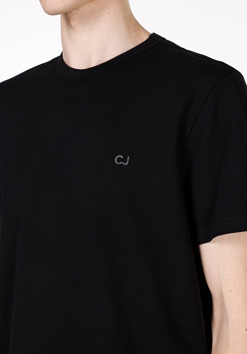 Imagine a Tricou Cu Maneca Scurta De Barbati Negru Regular Fit Cl1073962