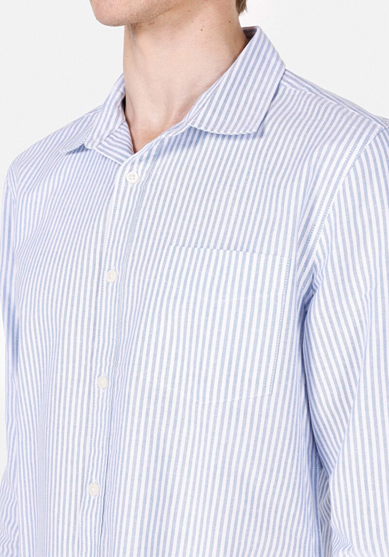 Imagine a Camasa Cu Maneca Lunga De Barbati Albastru Slim Fit Cl1074004