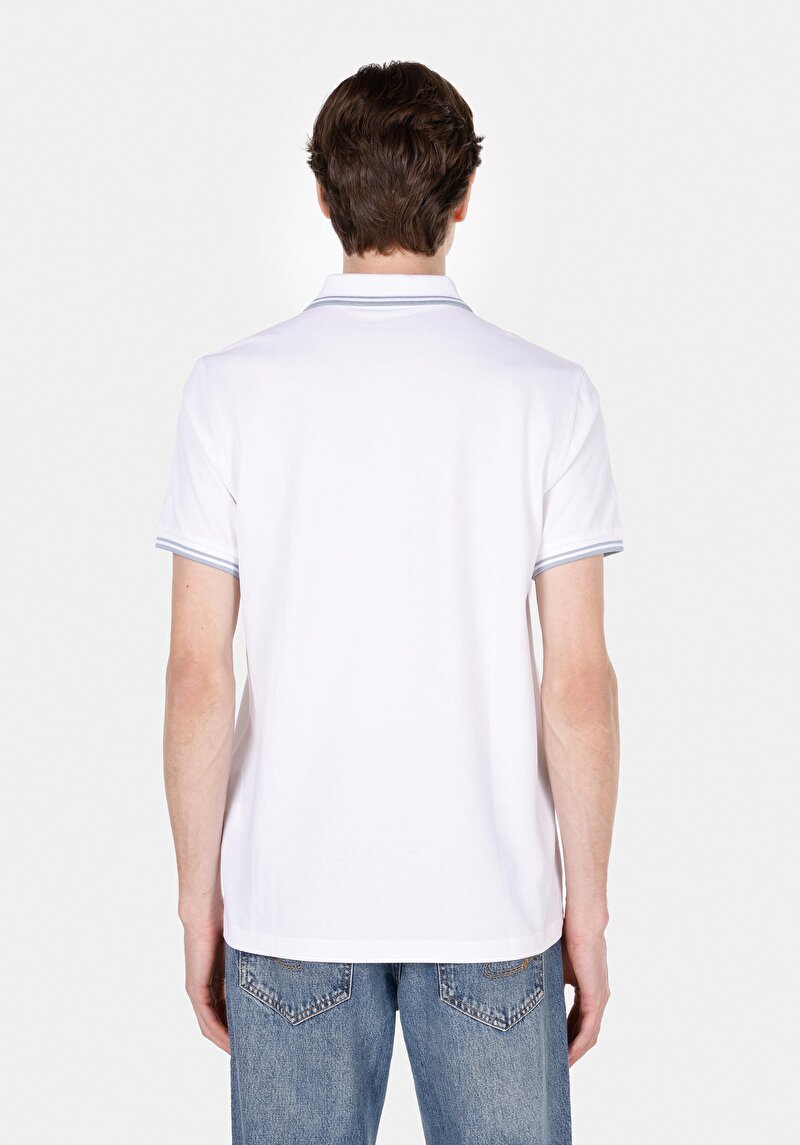 Imagine a Tricou Polo Cu Maneca Scurta De Barbati Alb Regular Fit Cl1074313