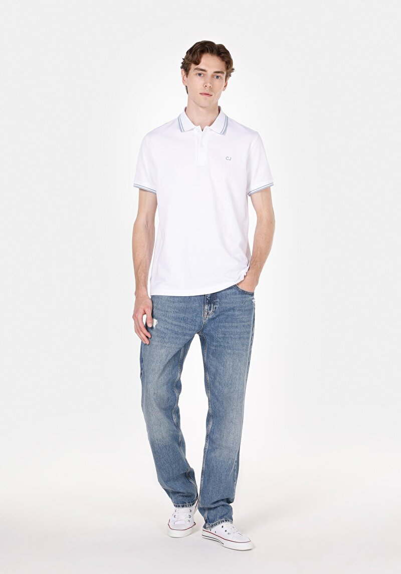 Imagine a Tricou Polo Cu Maneca Scurta De Barbati Alb Regular Fit Cl1074313