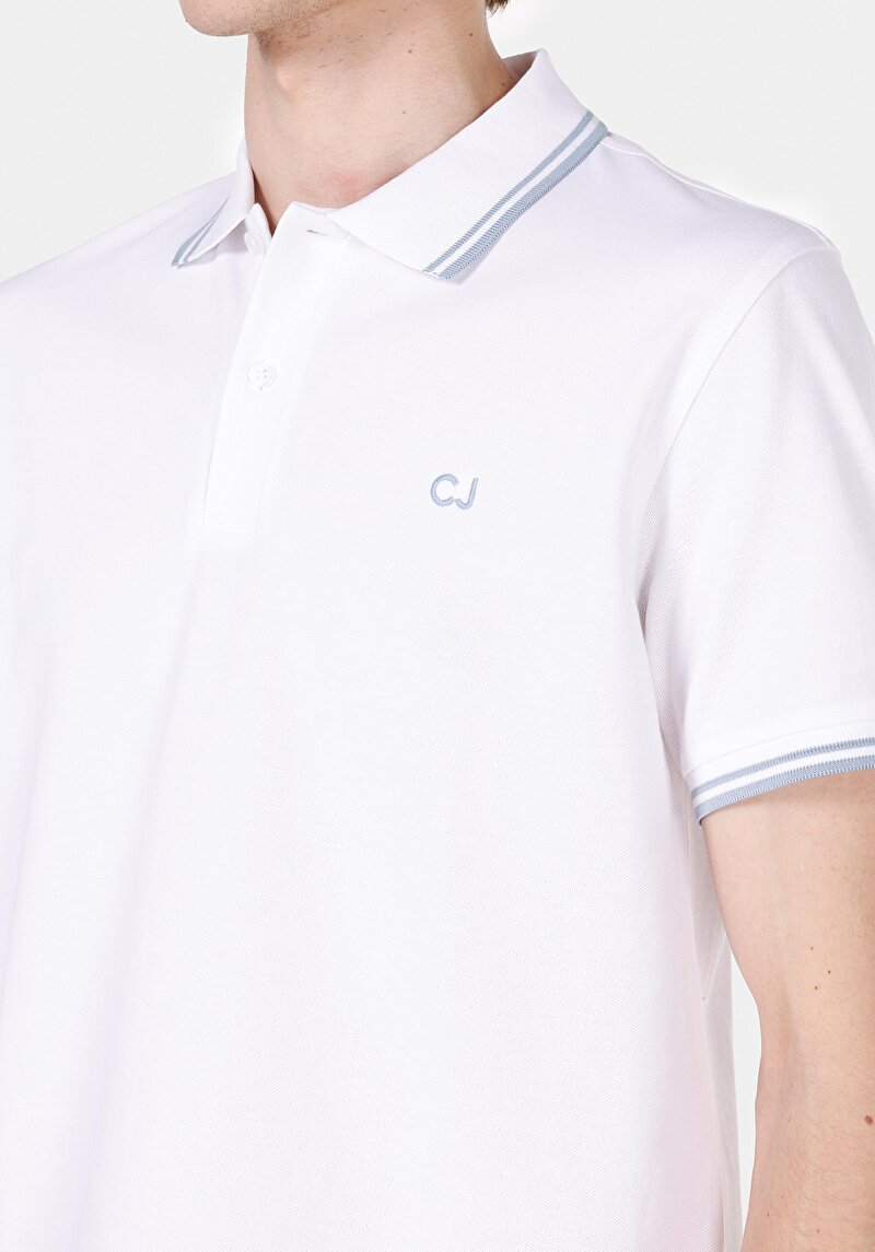 Imagine a Tricou Polo Cu Maneca Scurta De Barbati Alb Regular Fit Cl1074313